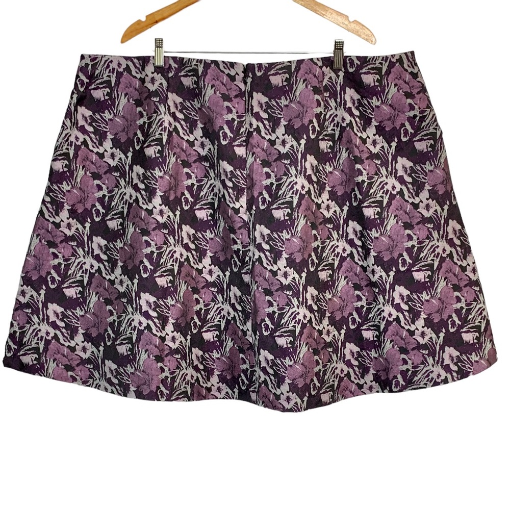 LANE BRYANT Pleated Brocade Circle Skirt with Pockets Sz 24